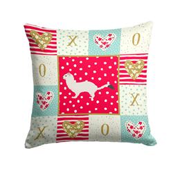14 x 3 x 14 in. Stoat Short-Tailed Weasel Love Fabric Decorative Pillow