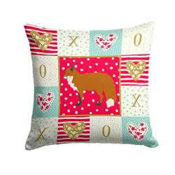 14 x 3 x 14 in. Red Fox Love Fabric Decorative Pillow