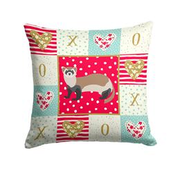 14 x 3 x 14 in. Ferret Love Fabric Decorative Pillow