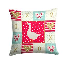 14 x 3 x 14 in. Embden Goose Love Fabric Decorative Pillow
