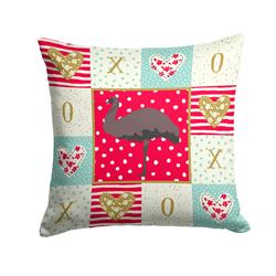 14 x 3 x 14 in. Emu Love Fabric Decorative Pillow
