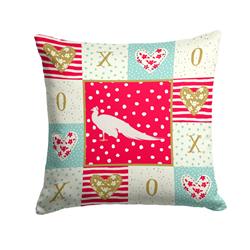 14 x 3 x 14 in. White Peacock Peafowl Love Fabric Decorative Pillow