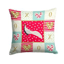 14 x 3 x 14 in. Silver Pheasant Love Fabric Decorative Pillow