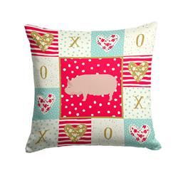 14 x 3 x 14 in. Welsh Pig Love Fabric Decorative Pillow