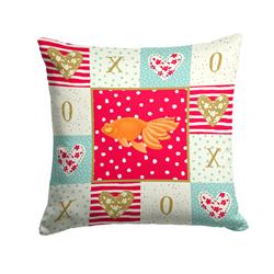14 x 3 x 14 in. Celestial Eye Goldfish Love Fabric Decorative Pillow