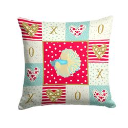 14 x 3 x 14 in. Elephant Ear Betta Love Fabric Decorative Pillow