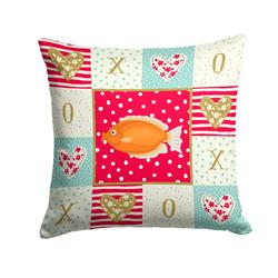 Picture of Carolines Treasures CK5488PW1414 14 x 3 x 14 in. Kissing Gourami Love Fabric Decorative Pillow