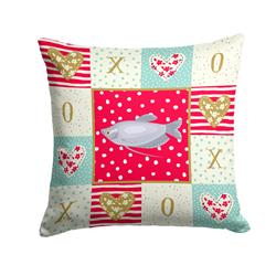 Picture of Carolines Treasures CK5489PW1414 14 x 3 x 14 in. Moonlight Gourami Love Fabric Decorative Pillow
