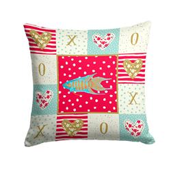 14 x 3 x 14 in. Paradise Fish Love Fabric Decorative Pillow