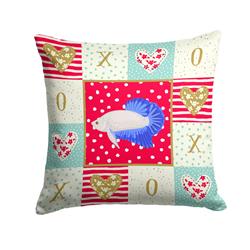 14 x 3 x 14 in. Plakat Betta Love Fabric Decorative Pillow