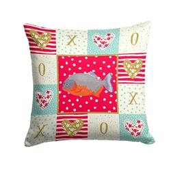 14 x 3 x 14 in. Piranha Love Fabric Decorative Pillow
