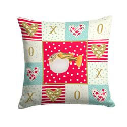 14 x 3 x 14 in. Puffer Fish Love Fabric Decorative Pillow