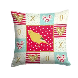 14 x 3 x 14 in. Border Canary Love Fabric Decorative Pillow
