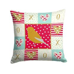 14 x 3 x 14 in. Norwich Canary Love Fabric Decorative Pillow