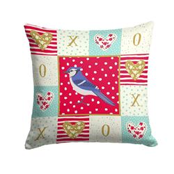 14 x 3 x 14 in. Jay Bird Love Fabric Decorative Pillow