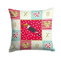 Picture of Carolines Treasures CK5517PW1414 14 x 3 x 14 in. Toucan Love Fabric Decorative Pillow