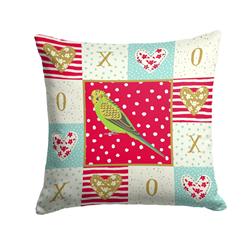 Picture of Carolines Treasures CK5520PW1414 14 x 3 x 14 in. Budgerigar Love Fabric Decorative Pillow