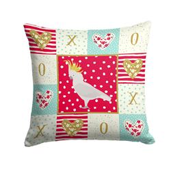 14 x 3 x 14 in. Cockatoo Love Fabric Decorative Pillow