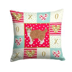 Picture of Carolines Treasures CK5647PW1414 14 x 3 x 14 in. Manx No.2 Cat Love Fabric Decorative Pillow