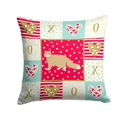 14 x 3 x 14 in. Oregon Rex Cat Love Fabric Decorative Pillow