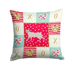 Picture of Carolines Treasures CK5721PW1414 14 x 3 x 14 in. Thai Lilac Cat Love Fabric Decorative Pillow