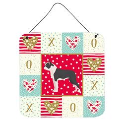 6 x 6 in. Boston Terrier Love Wall or Door Hanging Prints