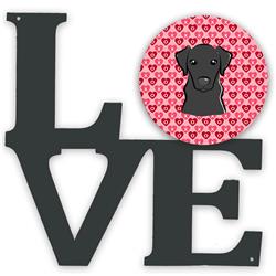 11.5 x 11.75 in. Black Labrador Metal Artwork Love Wall Decor