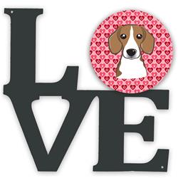 11.5 x 11.75 in. Beagle Metal Artwork Love Wall Decor