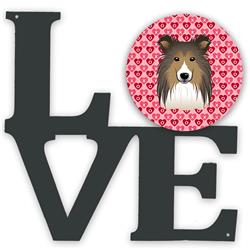 11.5 x 11.75 in. Sheltie Metal Artwork Love Wall Decor