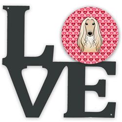 11.5 x 11.75 in. Afghan Hound Metal Artwork Love Wall Decor