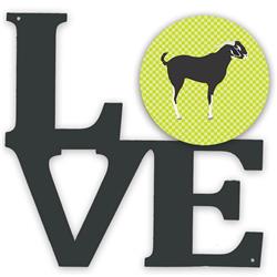 Picture of Carolines Treasures BB7710WALV 11.5 x 11.75 in. Black Bengal Goat Green Metal Artwork Love Wall Decor