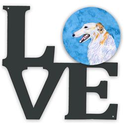 11.5 x 11.75 in. Blue Borzoi Metal Artwork Love Wall Decor