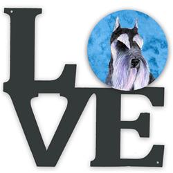 11.5 x 11.75 in. Blue Schnauzer Metal Artwork Love Wall Decor
