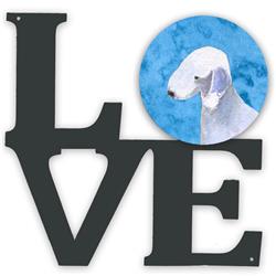 11.5 x 11.75 in. Blue Bedlington Terrier Metal Artwork Love Wall Decor