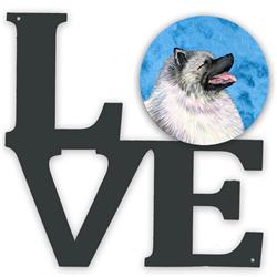 11.5 x 11.75 in. Blue Keeshond Metal Artwork Love Wall Decor