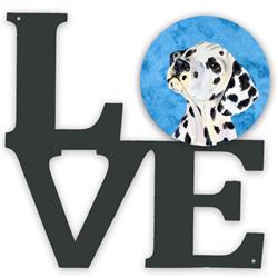 11.5 x 11.75 in. Blue Dalmatian Metal Artwork Love Wall Decor