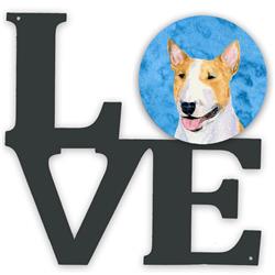 11.5 x 11.75 in. Blue Bull Terrier Metal Artwork Love Wall Decor