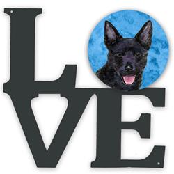 11.5 x 11.75 in. Blue Australian Kelpie Metal Artwork Love Wall Decor