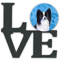 11.5 x 11.75 in. Blue Papillon Metal Artwork Love Wall Decor