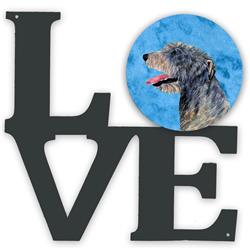 11.5 x 11.75 in. Blue Irish Wolfhound Metal Artwork Love Wall Decor