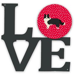 11.5 x 11.75 in. Border Collie Love Metal Artwork Wall Decor
