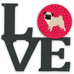 11.5 x 11.75 in. Pug Love Metal Artwork Wall Decor