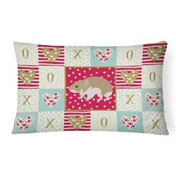 12 x 3 x 16 in. Turkish Hamster Love Canvas Fabric Decorative Pillow