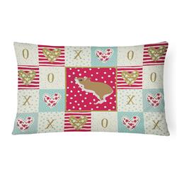 12 x 3 x 16 in. White Legged Hamster Love Canvas Fabric Decorative Pillow