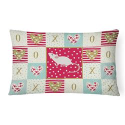 CK5454PW1216 12 x 3 x 16 in. White Domestic Mouse Love Canvas Fabric Decorative Pillow