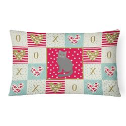 Picture of Carolines Treasures CK5744PW1216 12 x 3 x 16 in. British Semi Longhair Cat Love Canvas Fabric Decorative Pillow