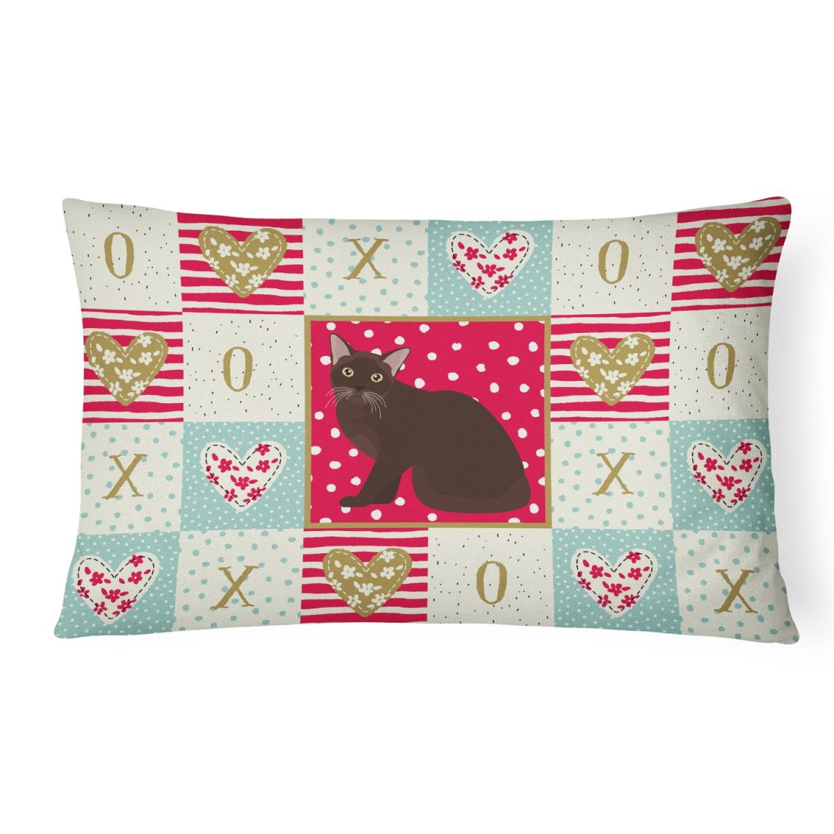 Picture of Carolines Treasures CK5747PW1216 12 x 3 x 16 in. Burmese Cat Love Canvas Fabric Decorative Pillow