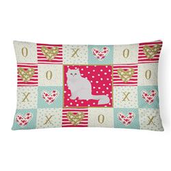 CK5752PW1216 12 x 3 x 16 in. Chinchilla Persian Longhair Cat Love Canvas Fabric Decorative Pillow