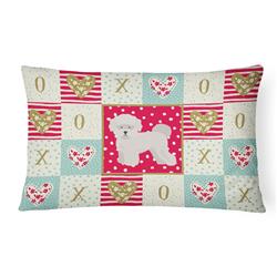 CK5814PW1216 12 x 3 x 16 in. Bichon Frise No.2 Love Canvas Fabric Decorative Pillow