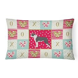CK5816PW1216 12 x 3 x 16 in. Boston Terrier Love Canvas Fabric Decorative Pillow